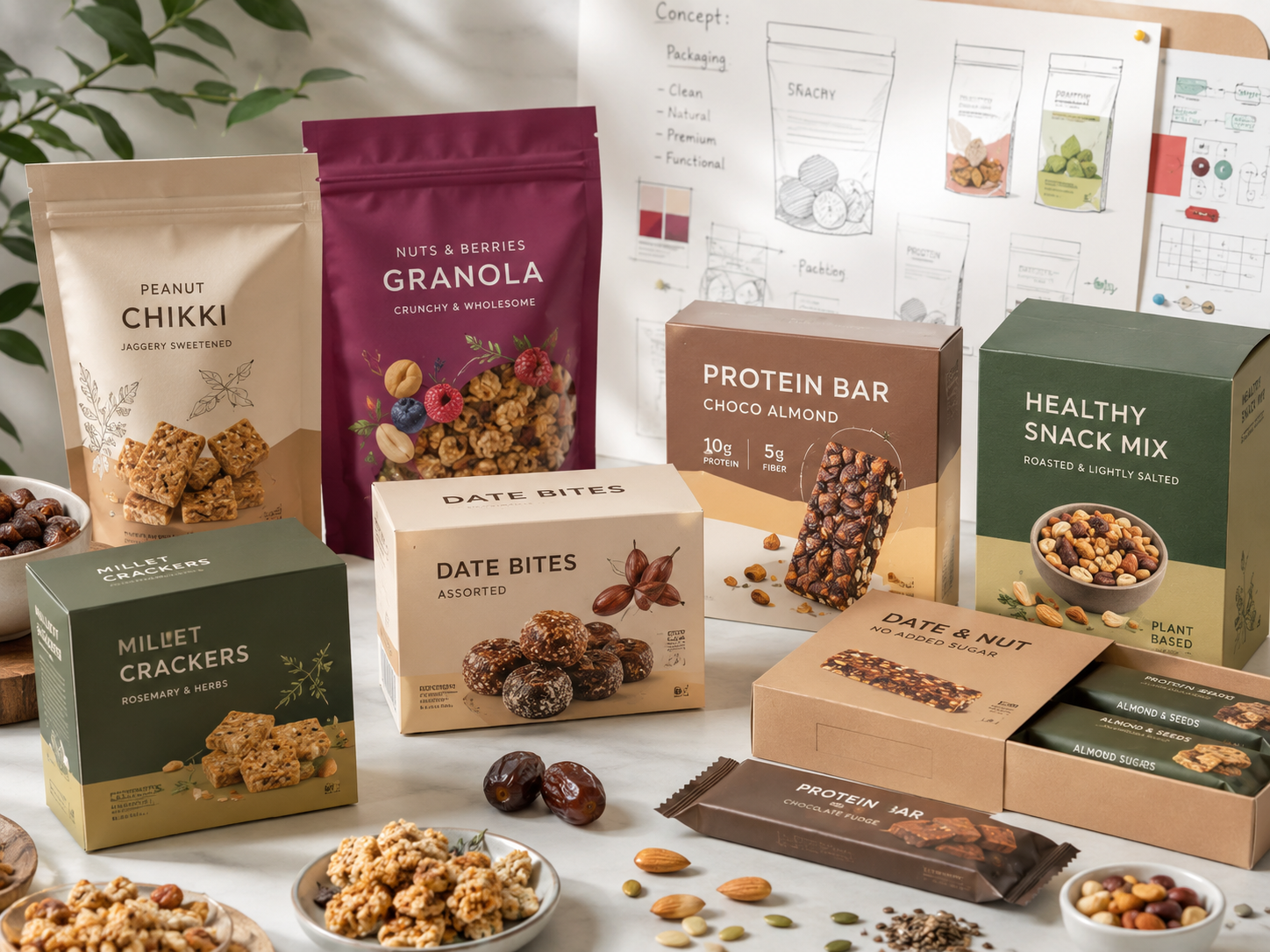 Packaged snack portfolio for FMCG and D2C brands