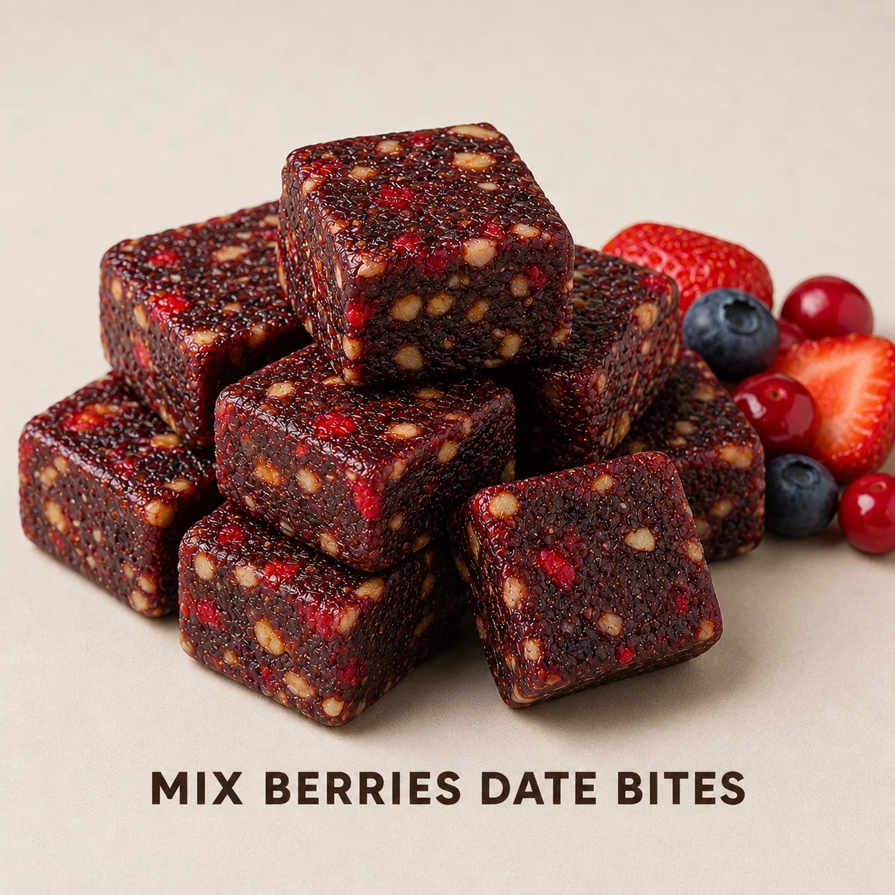 Mix berries date bites